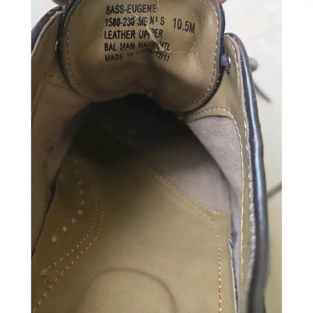BASS EUGENE SIZE 10.5M SUEDE BROWN SADDLE OXFORD MEN'S SHOES
